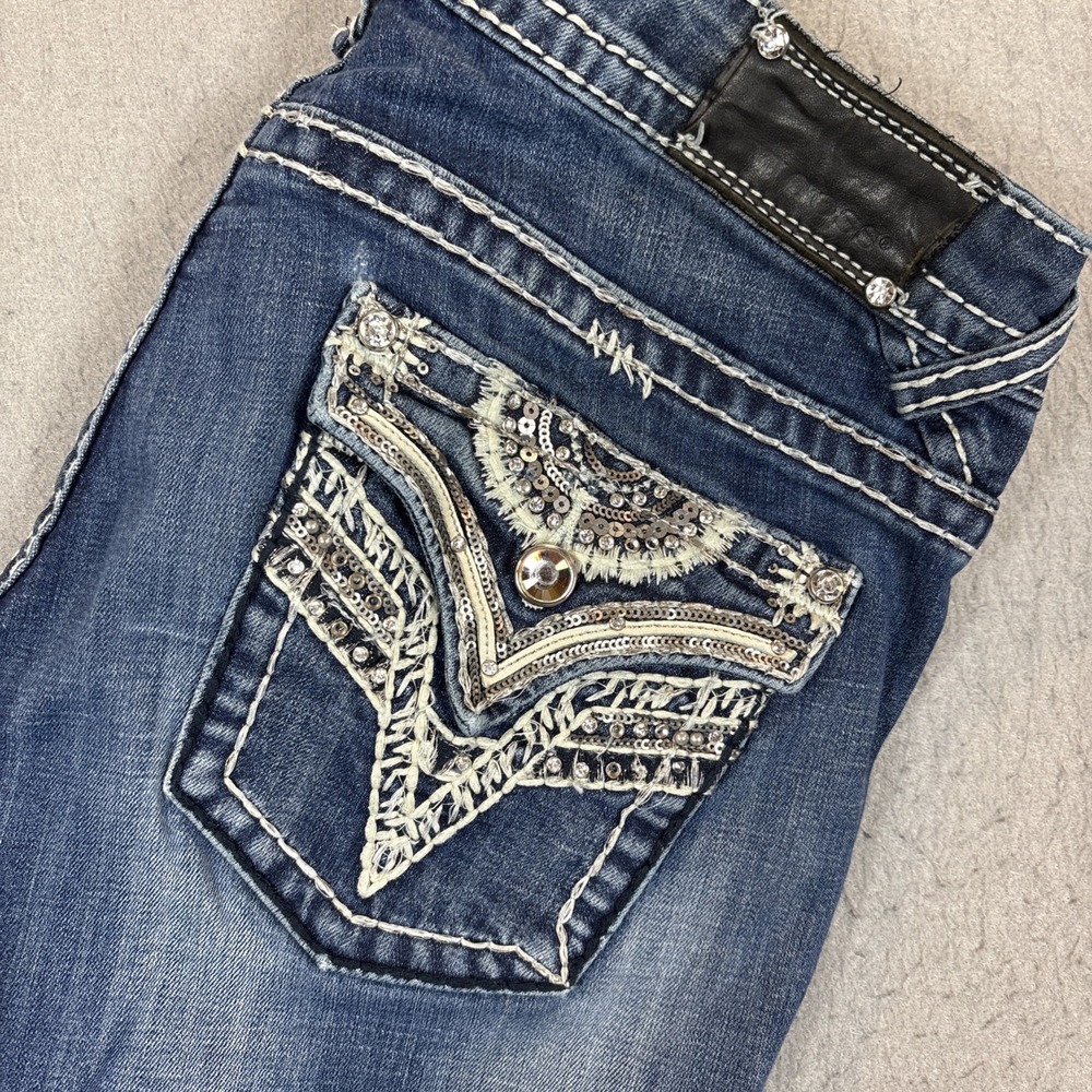 Vigoss The New York Boot Cut Jeans Women ‎ 32X33  Thick Stitching Bling Pockets